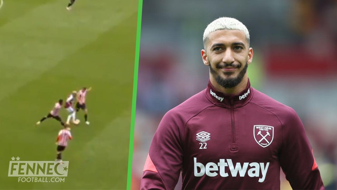 Benrahma régale avec un superbe petit pont contre Brentford (Vidéo)