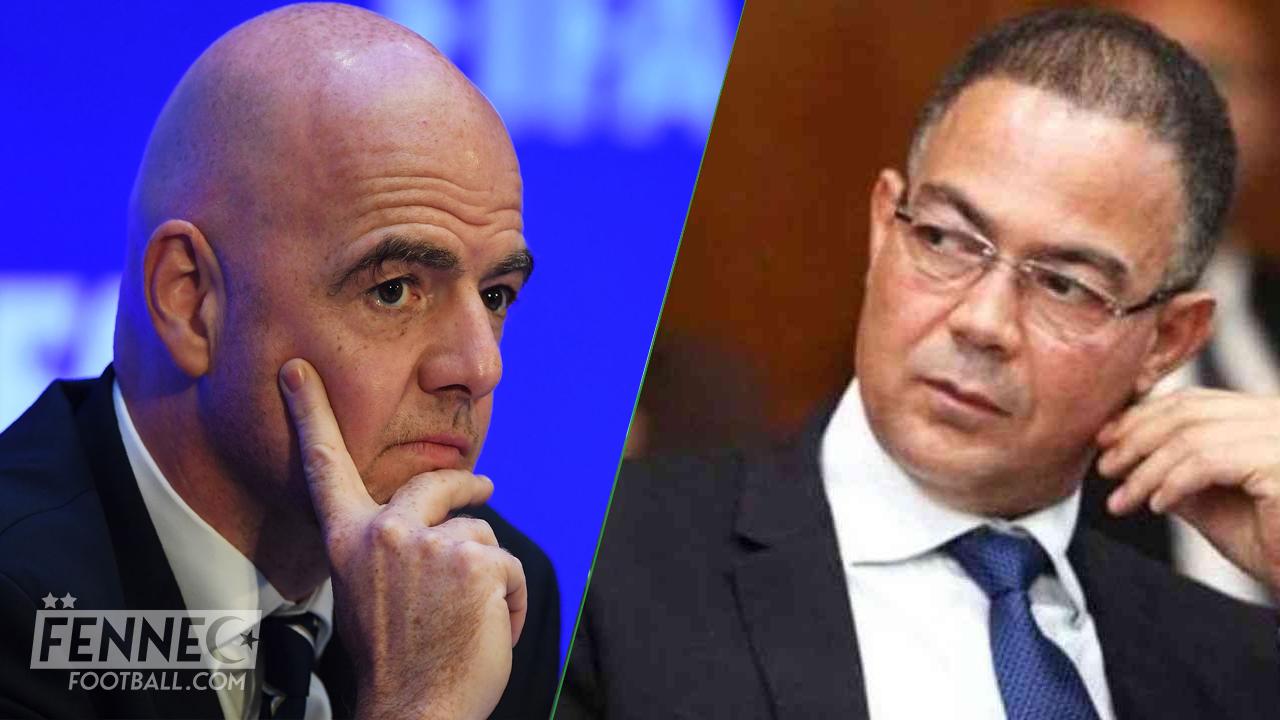 Fouzi Lekjaa auteur d'un geste obscène à l'égard de Infantino (Vidéo)