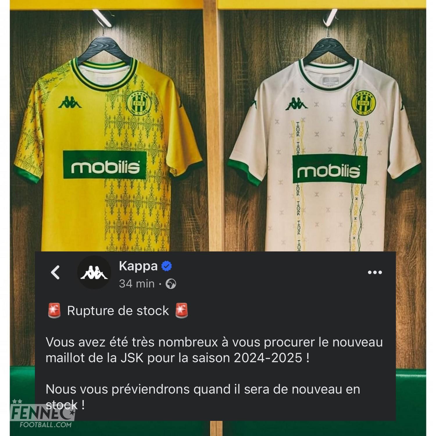 Kappa : le nouveau maillot de la JSK déjà en rupture de stock !