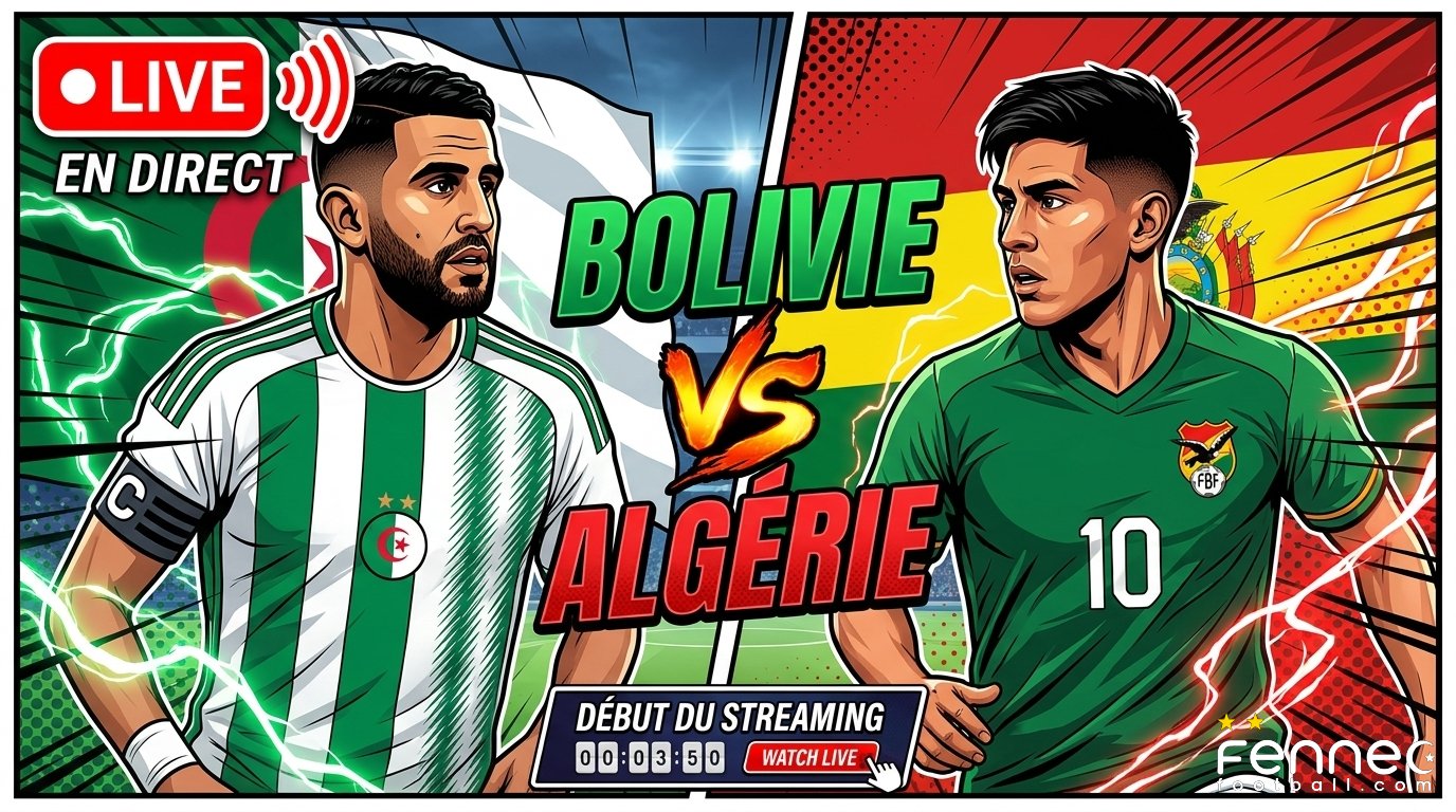 Algérie-Bolivie : Voir le match en direct - Streaming