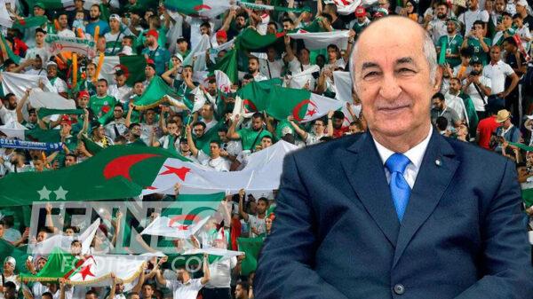 Abdelmadjid Tebboune supporters équipe Algérie